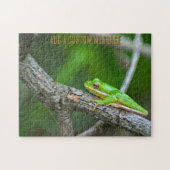 Grüner Laubfrosch Ast Puzzle (Horizontal)
