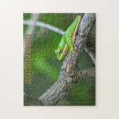 Grüner Laubfrosch Ast Puzzle (Vertikal)