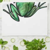 Grüner Laubfrosch Geschirrtuch (Gefaltet)