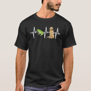 Grüner Laubfrosch Golden Retriever Herzschlag Hund T-Shirt