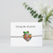 Grüner Laubfrosch - Hänge... Postkarte (Stehend Vorderseite)