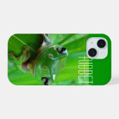 Grüner Laubfrosch iPhone 15 Hülle (Rückseite (Horizontal))