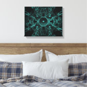 Grüner Lautsprecher auf dunklem Hintergrund Leinwanddruck (Insitu (Schlafzimmer))