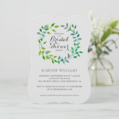 Grüner Leaf| Brautparty Einladung (Stehend Vorderseite)