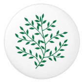 Grüner Leaf einfacher Flora Natur Tropenzieher Keramikknauf (Vorderseite)