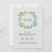 Grüner Leaf| Überlaufhilfe Einladung (Vorderseite)