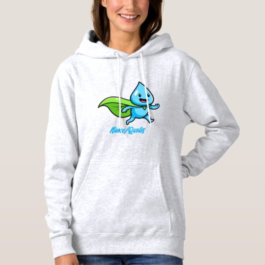 Grüner Lebensstil Wassertropfen-Charakter Hoodie (Vorderseite)