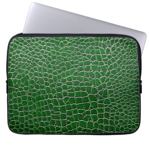 Grüner Ledereffekt-Muster Laptopschutzhülle