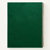 Grüner Lederlook Gold-Monogramm Notizblock (Rückseite)