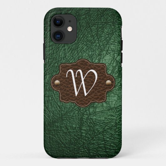 Grüner lederner Blick mit Monogramm iPhone 5 Case-Mate iPhone Hülle (Rückseite)