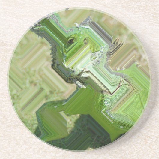 Grüner Leguan Getränkeuntersetzer (Vorne)