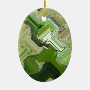 Grüner Leguan Keramik Ornament