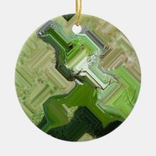 Grüner Leguan Keramikornament