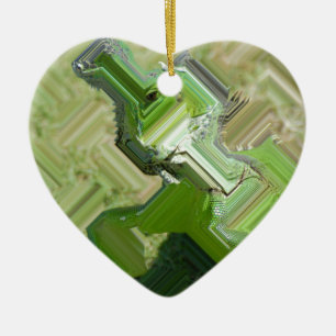 Grüner Leguan Keramikornament