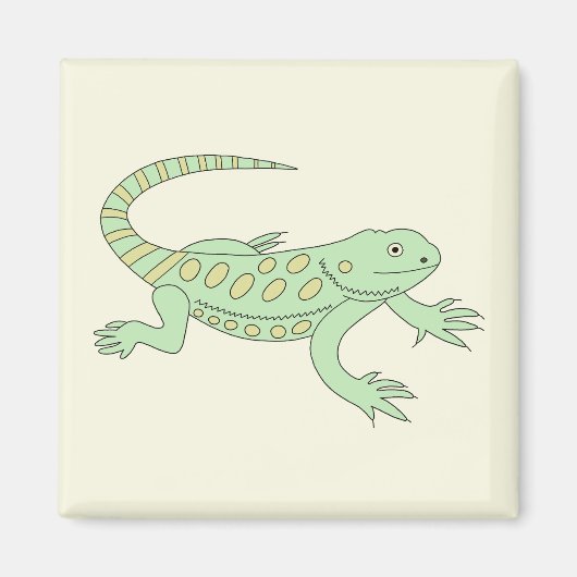 Grüner Leguan Magnet (Vorne)