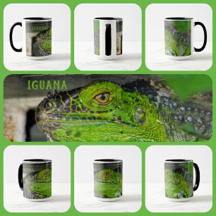 Grüner Leguan Nahaufnahme-Fotografie Personalisier Tasse