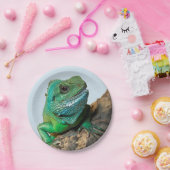 Grüner Leguan Pappteller (Party)