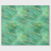 Grüner Leopard Agat | Glam Abstract Dschungel Geschenkpapier (Flach)
