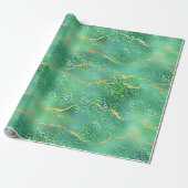 Grüner Leopard Agat | Glam Abstract Dschungel Geschenkpapier (Ungerollt)