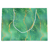 Grüner Leopard Agat | Glam Abstract Dschungel Große Geschenktüte (Vorderseite)