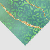 Grüner Leopard Agat | Glam Abstract Dschungel Seidenpapier (Detail)