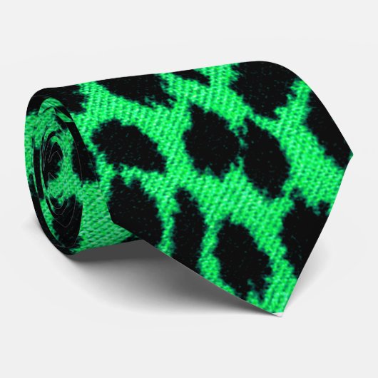 Grüner Leopard - Deathrock Hals-Krawatten Krawatte (Gerollt)
