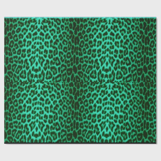 Grüner Leopard-festliches Tierdruck-Packpapier Geschenkpapier (Flach)