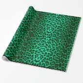 Grüner Leopard-festliches Tierdruck-Packpapier Geschenkpapier (Ungerollt)