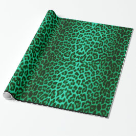 Grüner Leopard-festliches Tierdruck-Packpapier Geschenkpapier