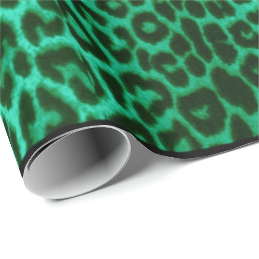 Grüner Leopard-festliches Tierdruck-Packpapier Geschenkpapier (Rolleneckpunkt)
