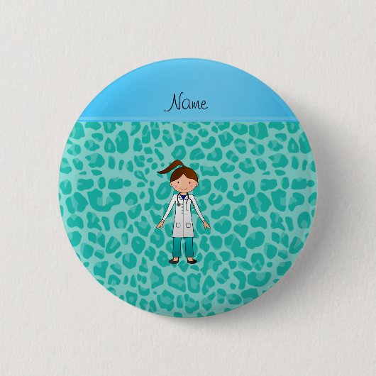 Grüner Leopard personalisierten Button (Vorderseite)