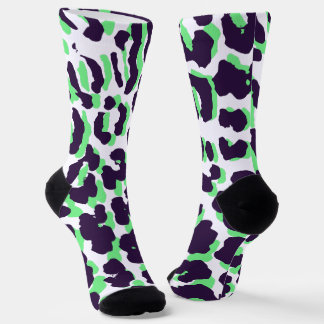 Grüner Leopardendruck Nachhaltige Premium-Crew-Soc Socken