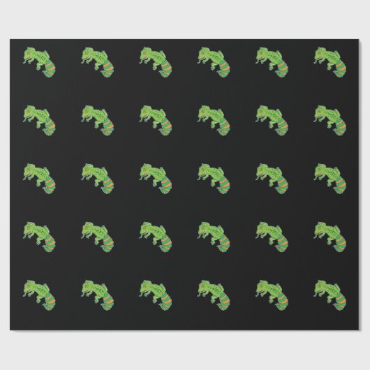 Grüner Leopardgecko Geschenkpapier (Flach)