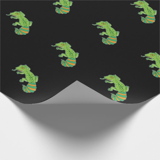 Grüner Leopardgecko Geschenkpapier (Ecke)