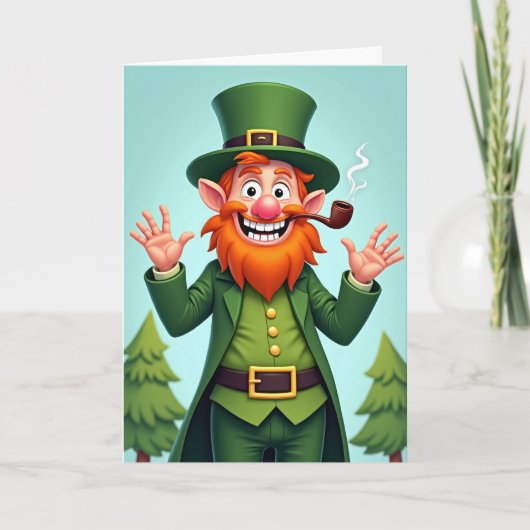 Grüner Leprechaun Irish Luck Karte (Vorderseite)