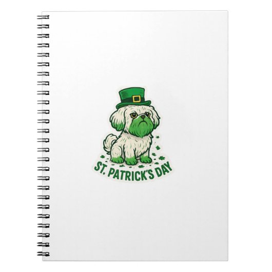 Grüner Leprechaun Shih Tzu St.Patrick's Day Notizblock (Vorderseite)