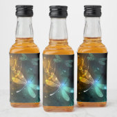 Grüner Libellenflug Alkoholflaschenetikett (Flaschen)