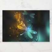 Grüner Libellenflug Alkoholflaschenetikett (Einzelnes Label)