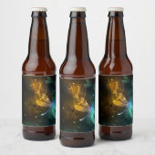 Grüner Libellenflug Bierflaschenetikett (Flaschen)