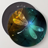 Grüner Libellenflug Button (Vorne & Hinten)