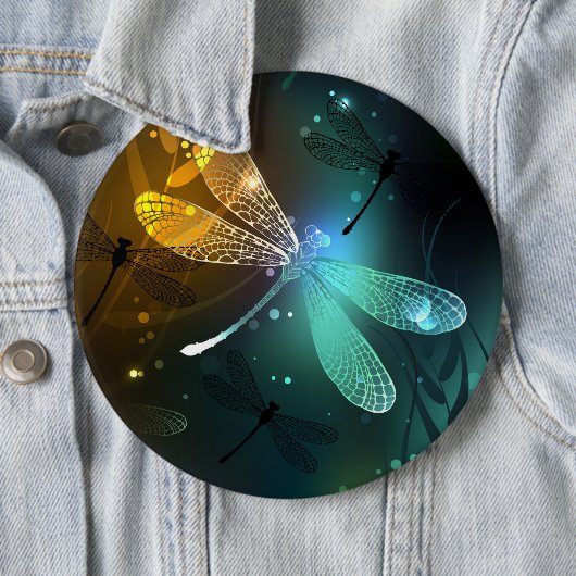 Grüner Libellenflug Button (Beispiel)