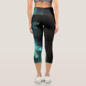 Grüner Libellenflug Capri Leggings (Rückseite)