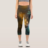 Grüner Libellenflug Capri Leggings (Vorderseite)