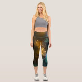 Grüner Libellenflug Capri Leggings (Vorderseite)