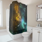 Grüner Libellenflug Duschvorhang (Beispiel)