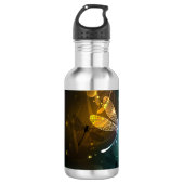 Grüner Libellenflug Edelstahlflasche (Vorderseite)