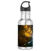 Grüner Libellenflug Edelstahlflasche (Vorderseite)