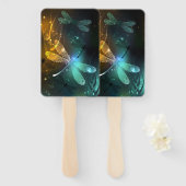 Grüner Libellenflug Fächer (Vorne und Hinten)