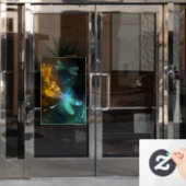 Grüner Libellenflug Fensteraufkleber (Büro Tür)