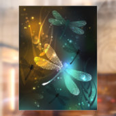 Grüner Libellenflug Fensteraufkleber (Blatt 2)